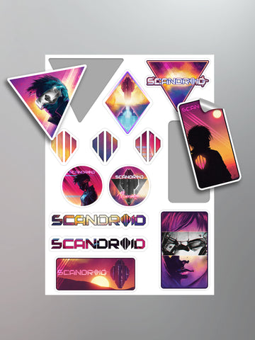 Scandroid - Monochrome Sticker Sheet