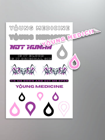Young Medicine - Not Human Sticker Sheet