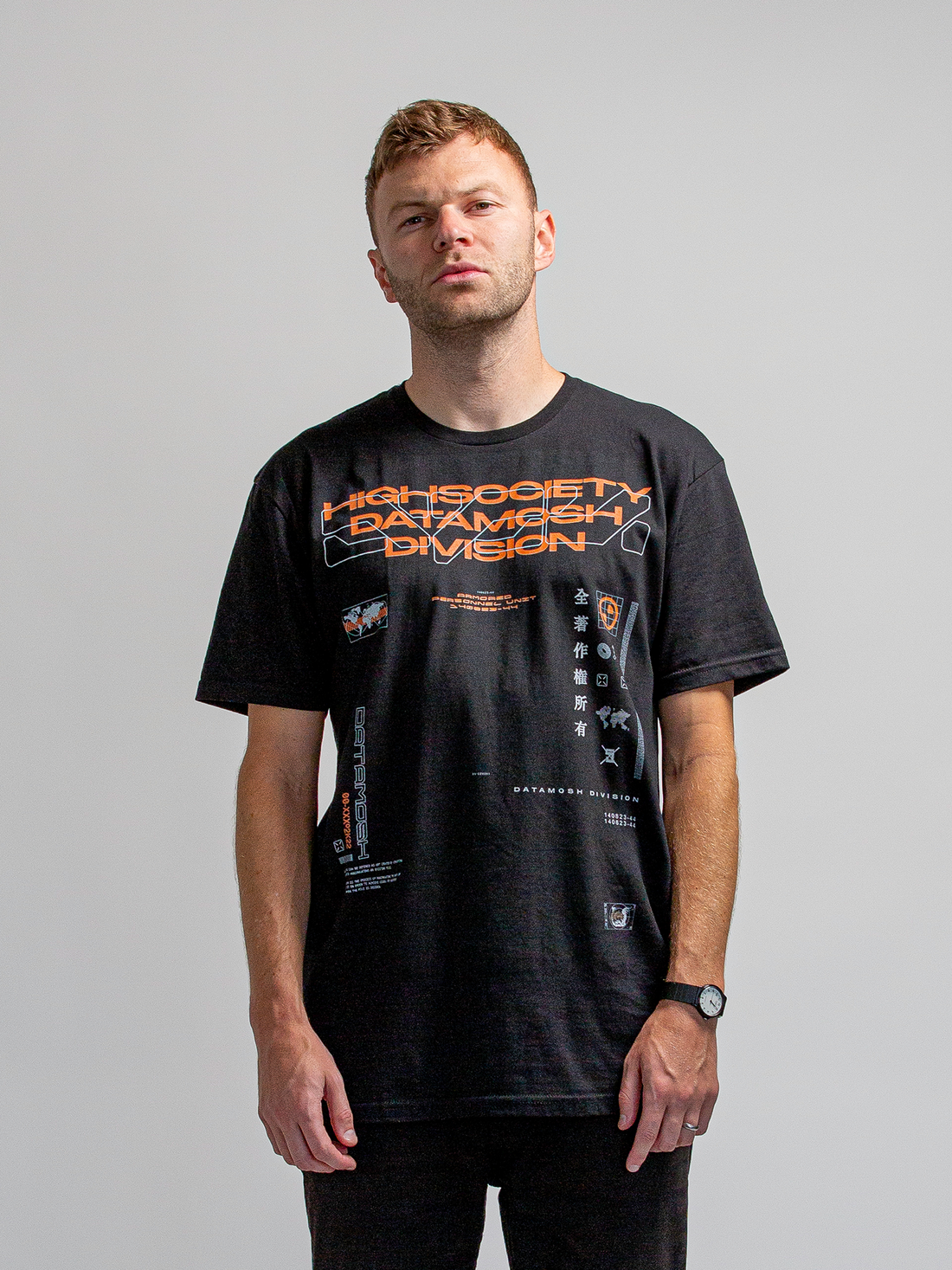 HIGHSOCIETY - DATAMOSH Shirt [Orange]